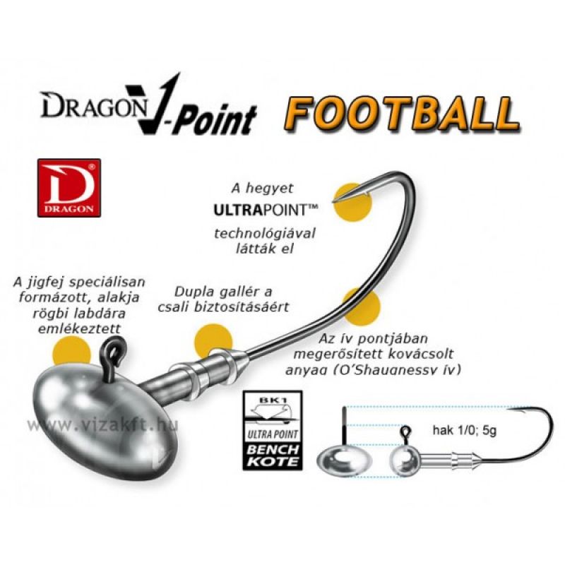 JIGHEAD  DRAGON V-POINT FOOTBALL MÉRET: 4/0-7,5G