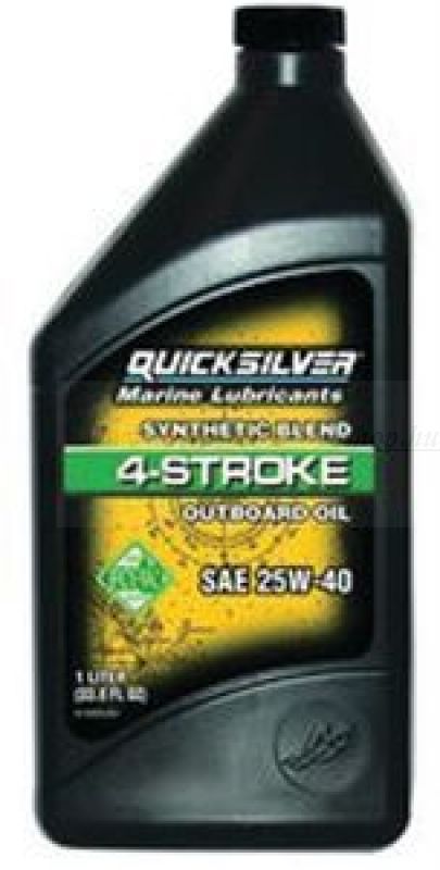 Quicksilver Synthetic Blend FourStroke Outboard Engine Oil, négyütemű motorolaj, 1 liter, 25W-40 CSÓNAKMOTOR OLAJOK-ZSÍROK