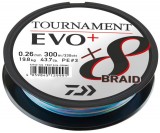 DAIWA TOURNAMENT X8 BRAID EVO+ 0,26MM 300M MULTI COLOR